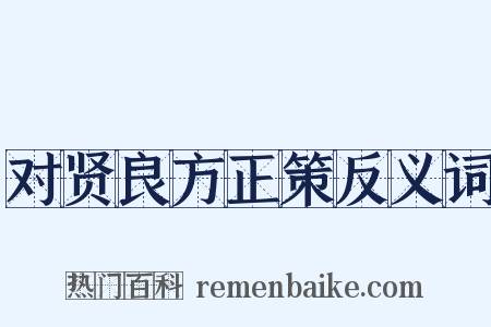 对贤良方正策反义词是什么意思的图片